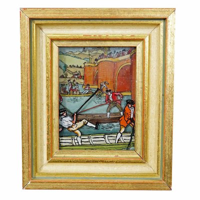 Framed Biedermeier Paintings, 1950s, Set of 3-KJP-1738299