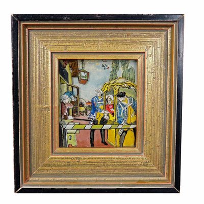 Framed Biedermeier Paintings, 1950s, Set of 3-KJP-1738299