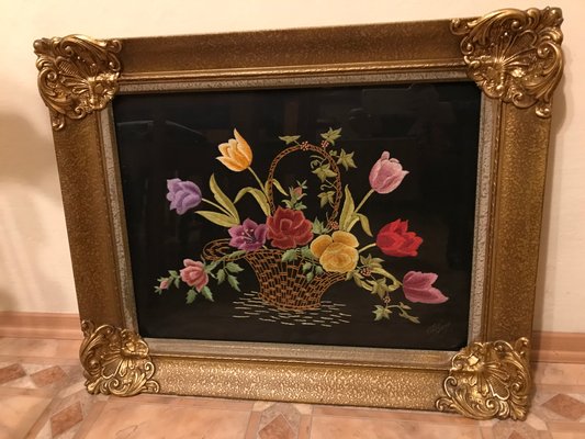 Framed Image Woven on Silk, 1950-WQQ-1148618