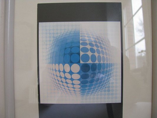 Framed Posters by Victor Vasarely, 1970s, Set of 5-SZW-829860