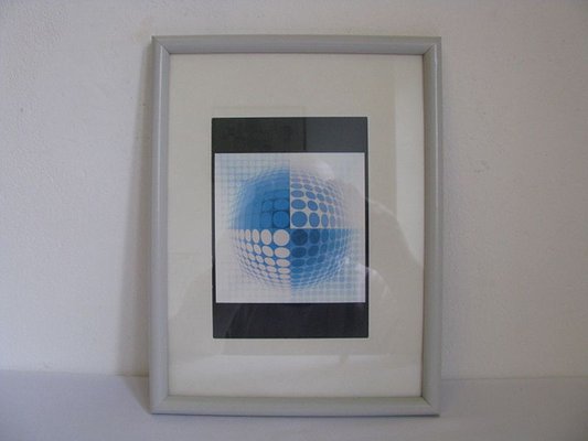 Framed Posters by Victor Vasarely, 1970s, Set of 5-SZW-829860