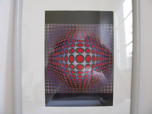 Framed Posters by Victor Vasarely, 1970s, Set of 5-SZW-829860