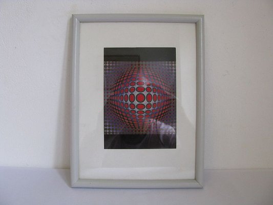 Framed Posters by Victor Vasarely, 1970s, Set of 5-SZW-829860