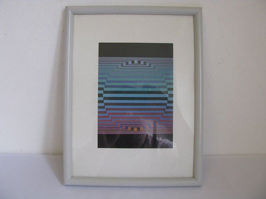 Framed Posters by Victor Vasarely, 1970s, Set of 5-SZW-829860