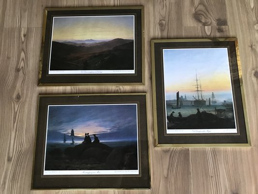 Framed Prints after Caspar David Friedrich, 1970s, Set of 3-WQQ-1767577