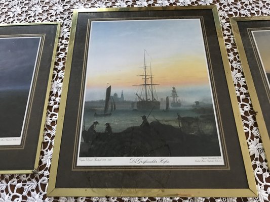 Framed Prints after Caspar David Friedrich, 1970s, Set of 3-WQQ-1767577