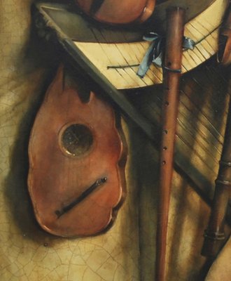 Francesca Strino, Italian Still Life of Musical Instruments, Oil on Canvas, Framed-YUW-1311899