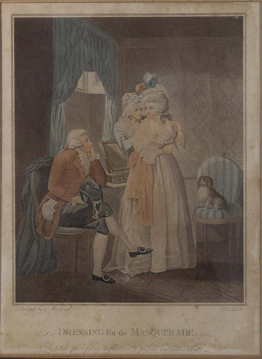 Francesco Bartolozzi, Dressing for the Masquerade, Late 18th Century, Engraving, Framed