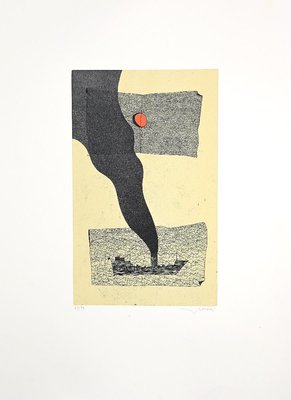 Francesco Casorati, Ship Smoke, Etching, 1970s-ZCI-938934