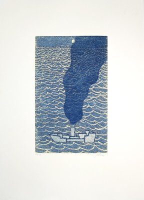 Francesco Casorati, Ship Smoke, Etching, 1970s-ZCI-938935