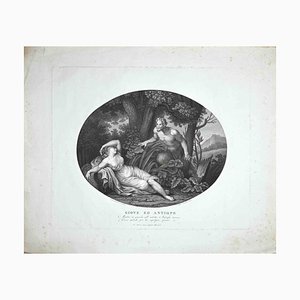 Francesco Cecchini, Jupiter and Antiope, Etching, 19th Century-ZCI-988788