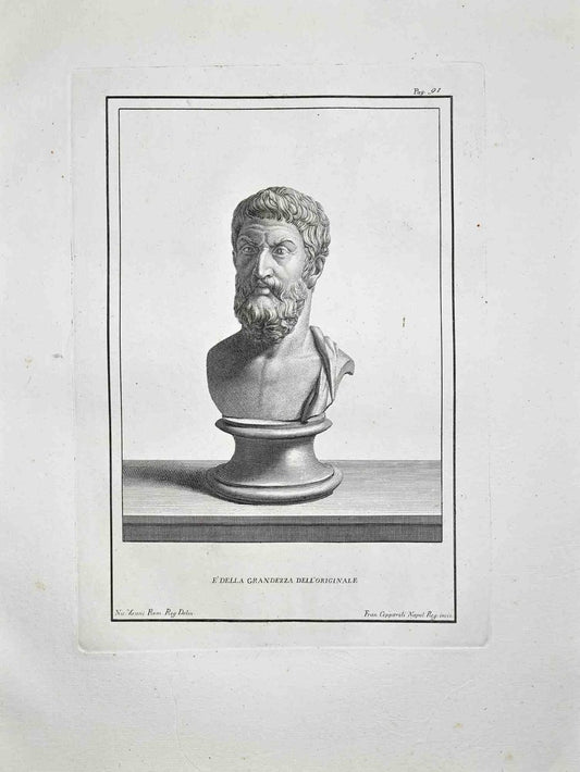 Francesco Cepparoli, Ancient Roman Bust, Etching, Late 18th-Century