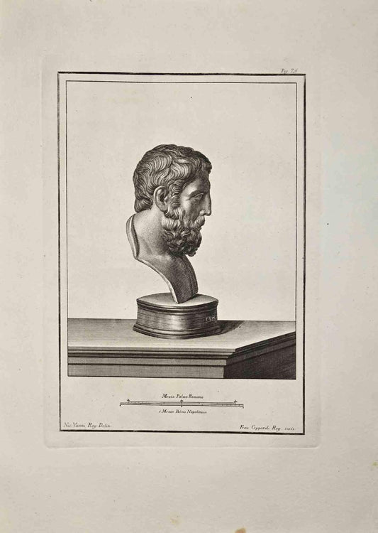 Francesco Cepparoli, Profile of Ancient Roman Bust, Etching, Late 18th-Century