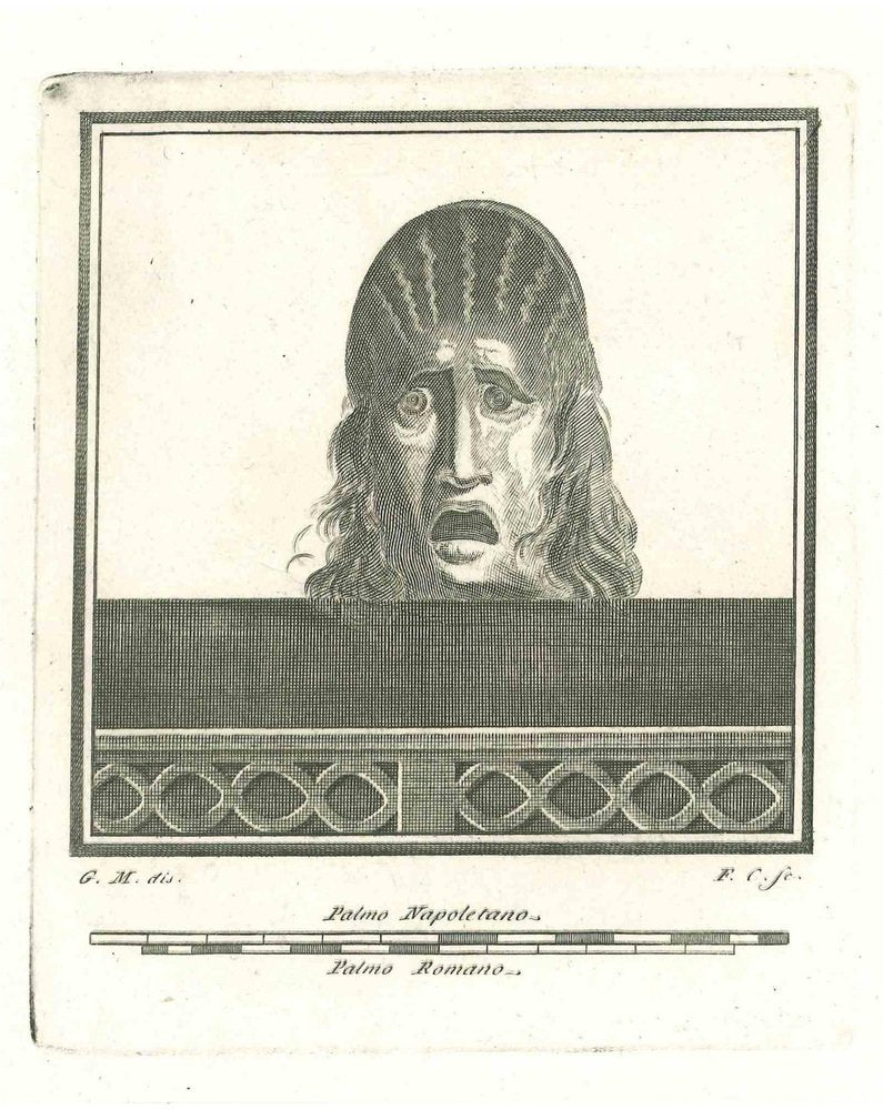 Francesco Cepparuli, Ancient Theatrical Mask, Etching, 18th Century