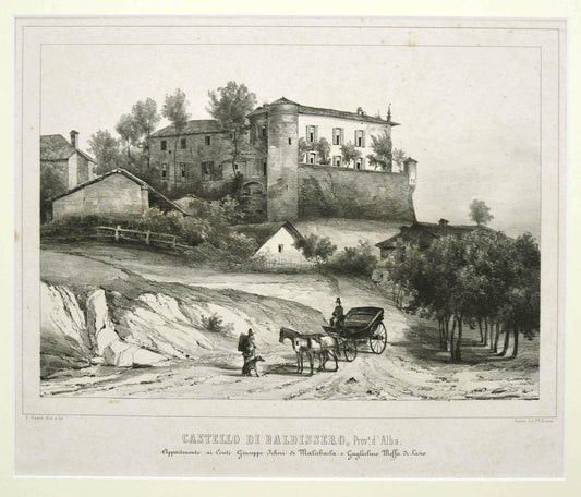 Francesco Gonin, Castel, Lithograph, 1880