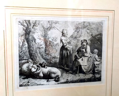 Francesco Londonio, Landscapes Triptych, 1763, Engravings, Framed, Set of 2-EI-1417393