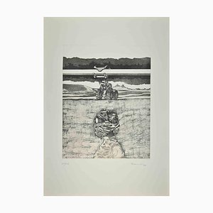 Francesco Manzini, Building Site, Original Etching, 1980s-ZCI-1325421