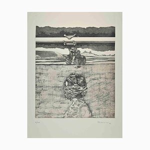 Francesco Manzini, Building Site, Original Etching, 1980s-ZCI-1405783