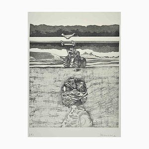 Francesco Manzini, Building Site, Original Etching, 1980s-ZCI-1380082