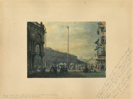 Francesco Zanin, St Mark's Square, Venice, China Ink, Watercolor and Tempera, 1877-ZCI-937837