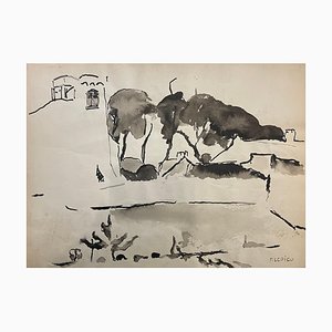 Francine Ledieu, Saint Valery, Le Castel, 1962, Ink on Paper-CHG-2031299