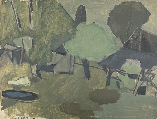 Francine Ledieu, Vacances à Tramery, 1964, Oil on Paper-CHG-2031307