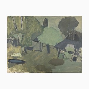 Francine Ledieu, Vacances à Tramery, 1964, Oil on Paper-CHG-2031307