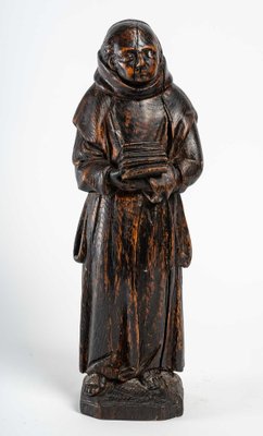 Franciscan Wood Sculpture in Solid Oak, 18th Century-UQL-1334807