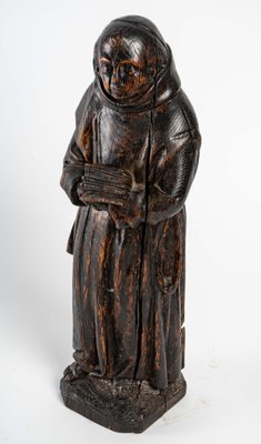 Franciscan Wood Sculpture in Solid Oak, 18th Century-UQL-1334807