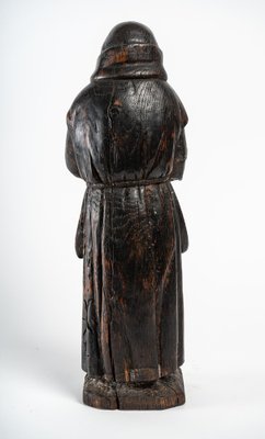 Franciscan Wood Sculpture in Solid Oak, 18th Century-UQL-1334807