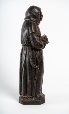 Franciscan Wood Sculpture in Solid Oak, 18th Century-UQL-1334807