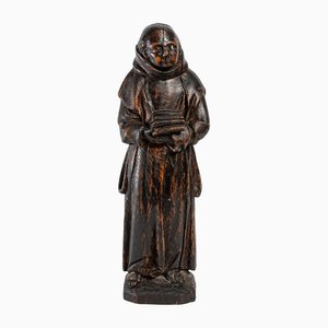 Franciscan Wood Sculpture in Solid Oak, 18th Century-UQL-1334807