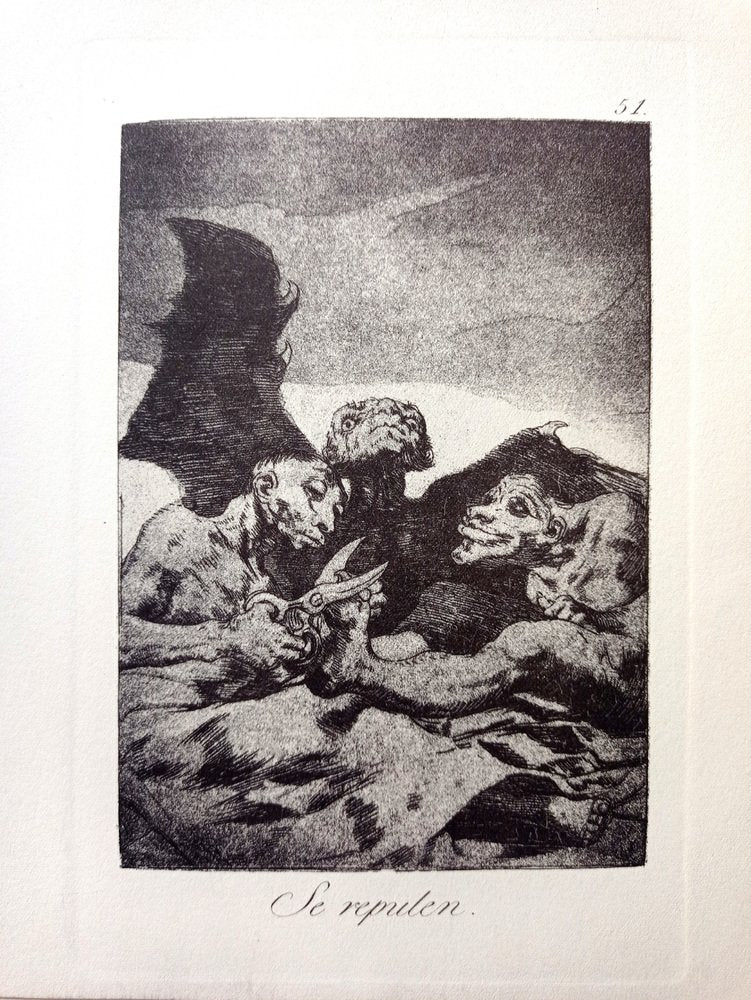 Francisco de Goya, Los Caprichos: Se Repulen, Ils se pomponnent, Etching