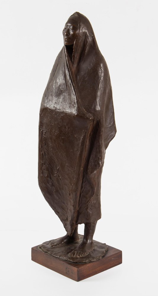 Francisco Zúñiga, Woman with Scarf, 1970, Bronze on Wood Base