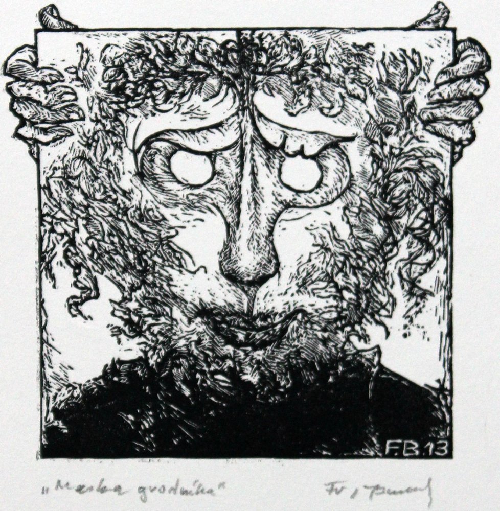 Franciszek Bunsch, Gardener's Mask, Etching on Paper, 2013