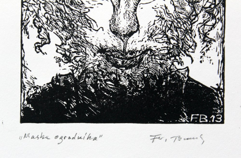 Franciszek Bunsch, Gardener's Mask, Etching on Paper, 2013