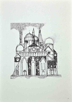 Franco Gentilini, The Big Church, Original Offset Print, 1970s-ZCI-964280