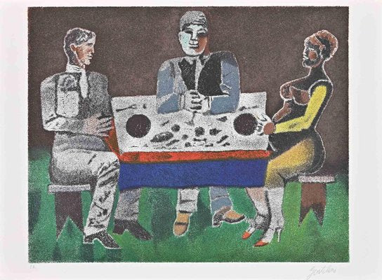 Franco Gentilini, The Dinner, Etching, 1970s-ZCI-2025158