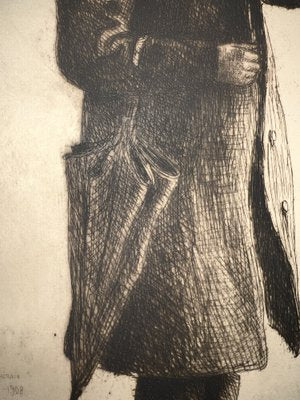 François De Herrain, Old Woman in Church, Etching-EUT-1789703