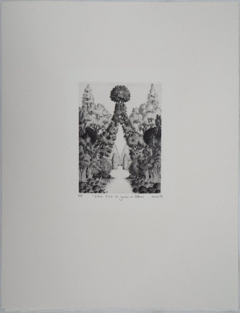 François Houtin, North Entrance of the Garden of Earthly Delights, 1979, Etching