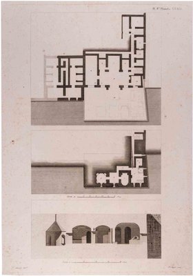 François Mazoit, Interior Plan, Original Etching, 19th Century-ZCI-1758970