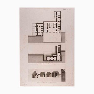 François Mazoit, Interior Plan, Original Etching, 19th Century-ZCI-1758970