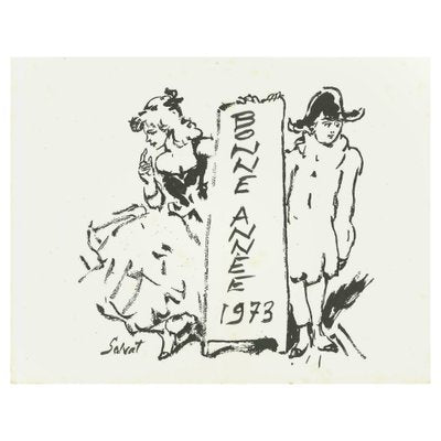 Francois Salvat, Happy New Year 1973, Drawing, 1973-ZCI-1775597