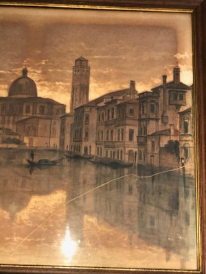 François Stroobant, Grand View of Venice, 19th Century, Charcoal Drawing, Framed-BA-1374478