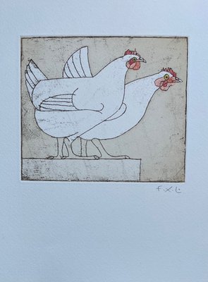 François-Xavier Lalanne, Les Poules (The Hens), 2004, Lithograph-ICD-1817580