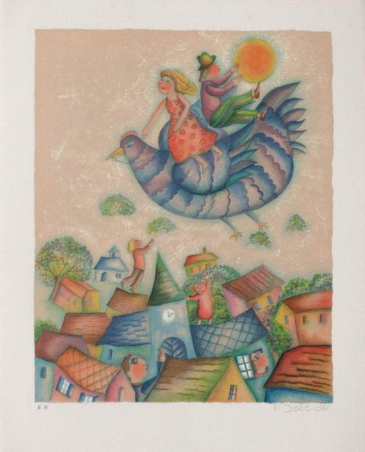 Françoise Deberdt, Envol, 1985, Lithograph