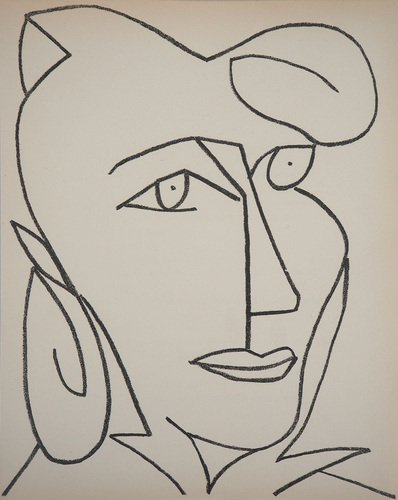 Françoise Gilot, Portrait of a Dreaming Woman, 1951, Lithograph