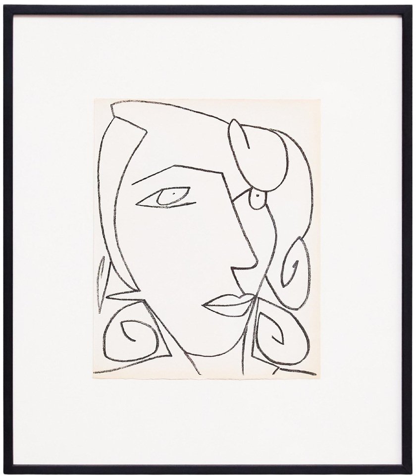 Françoise Gilot, Portrait of a Woman, 1951, Lithograph, Framed