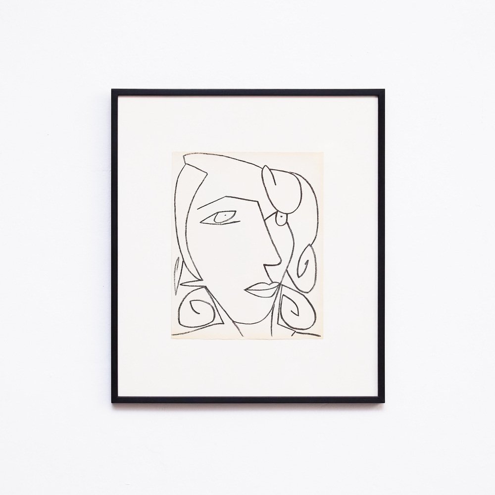 Françoise Gilot, Portrait of a Woman, 1951, Lithograph, Framed