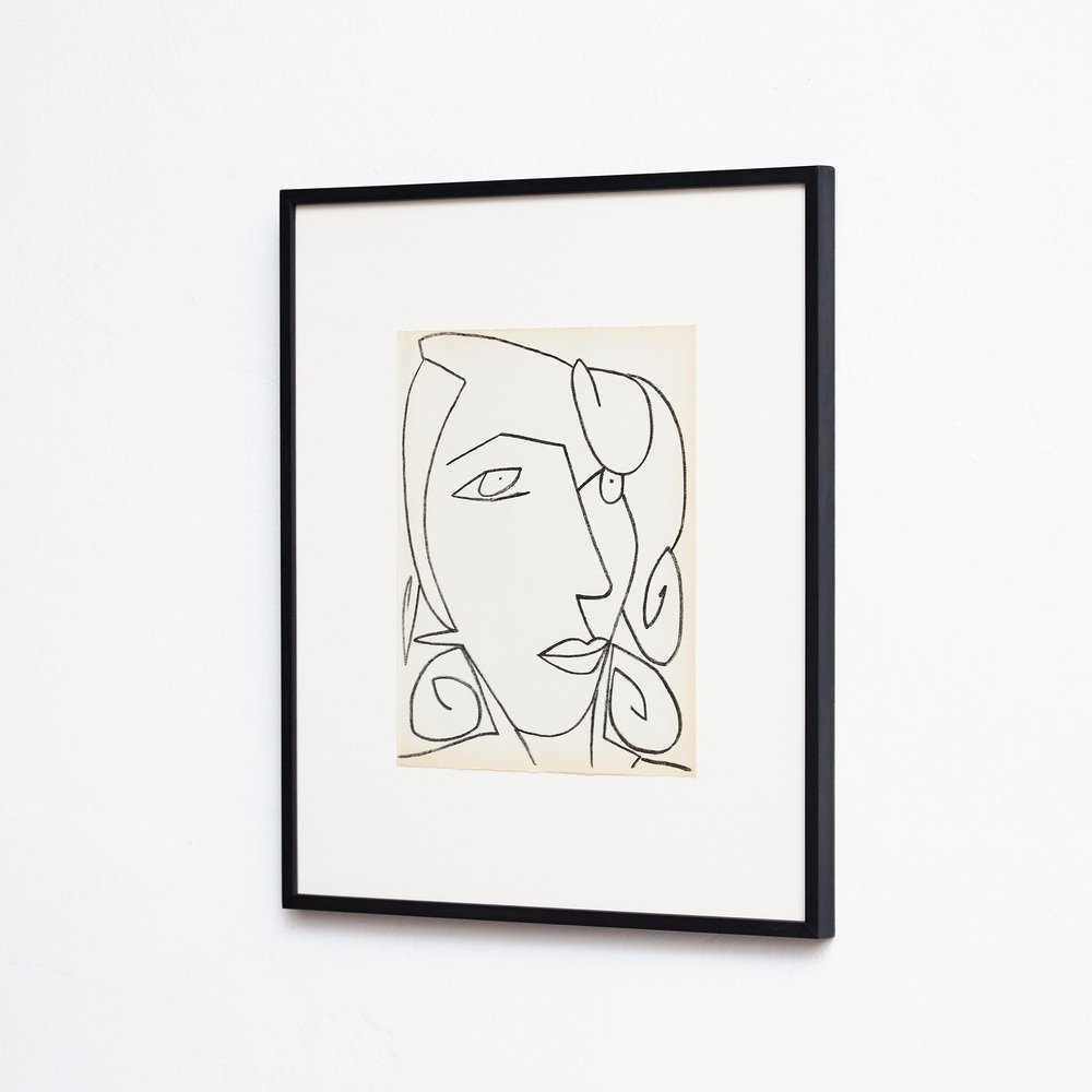 Françoise Gilot, Portrait of a Woman, 1951, Lithograph, Framed